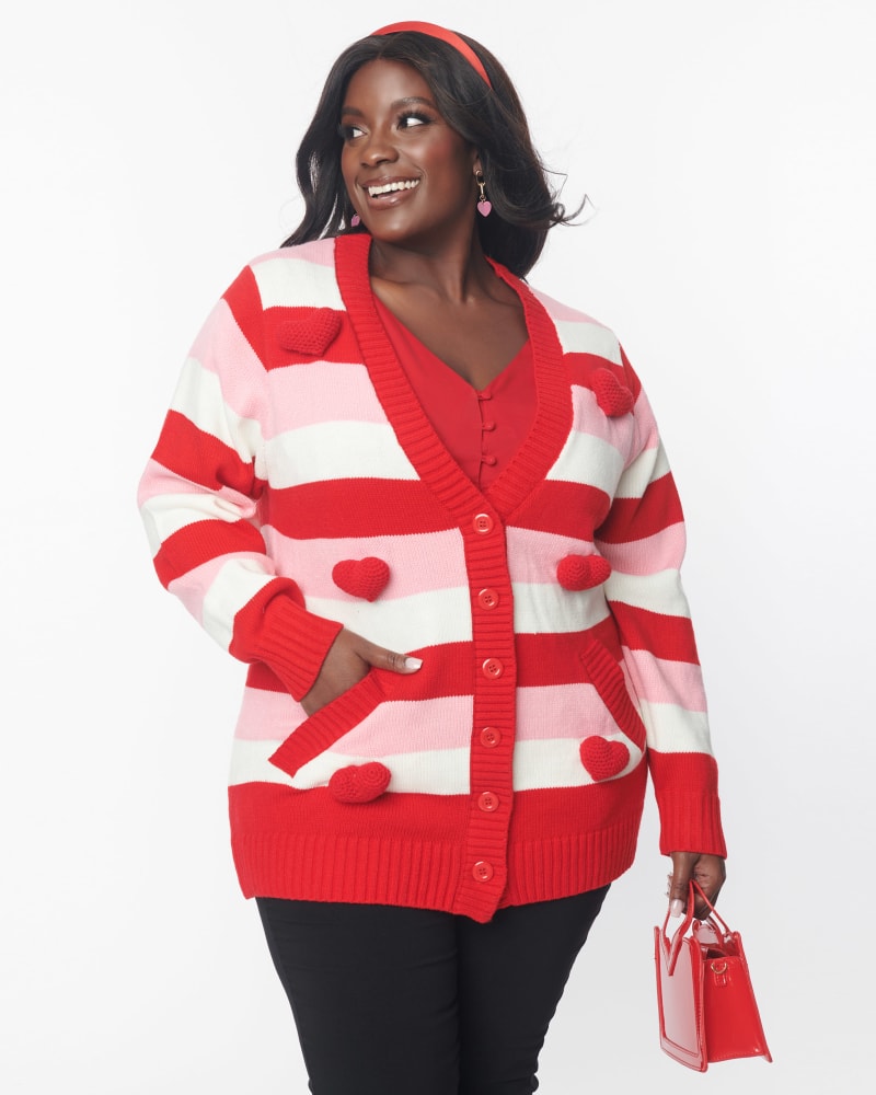 Pink red striped sweater online
